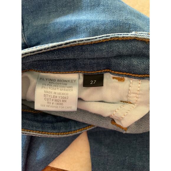 Flying monkey mom fit ankle jeans size 27 distressed regular wash - Picture 4 of 9